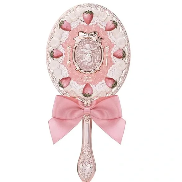 Flower Knows Strawberry Cupid Handheld Beauty Makeup Mirror in Pink - Picture 12 of 14